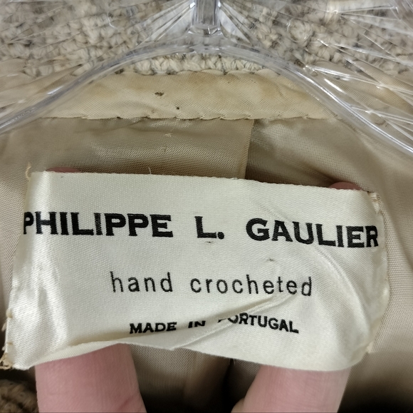 Vintage Philippe L. Gaulier Hand Crocheted Single Breasted Button Down Jacket - Picture 10 of 10